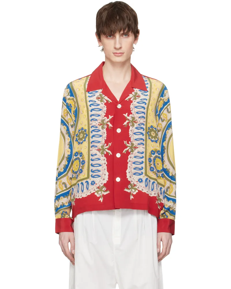 BODE Red Bricolage Long Sleeve Shirt Red