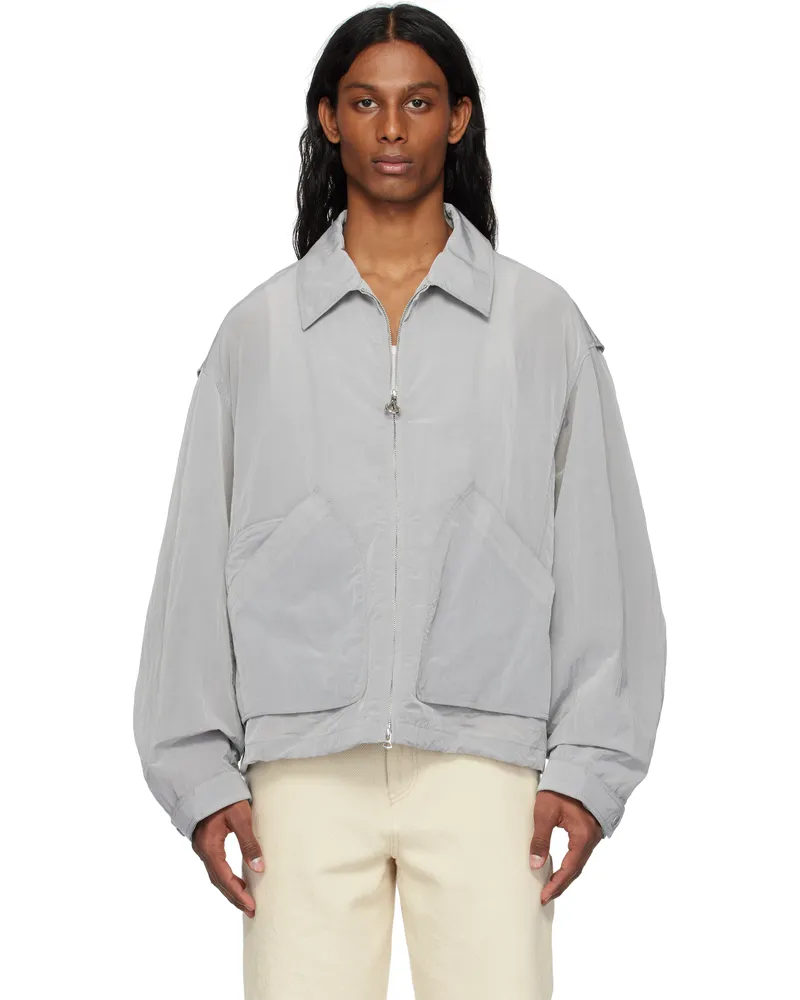 SOLID HOMME Gray Zipper Light Jacket 303g