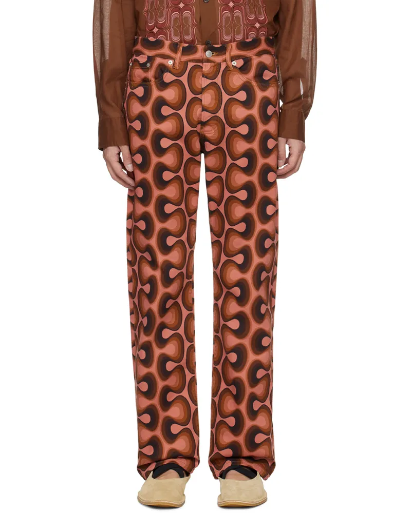 Dries van Noten Orange Straight Jeans Salmon