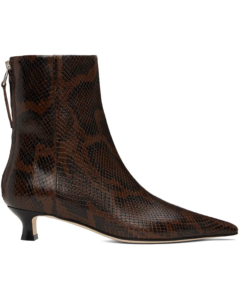 aeyde Brown Zoe Ankle Boots Moka