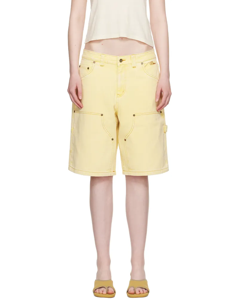 Dime Yellow Carpenter Denim Shorts Lemon