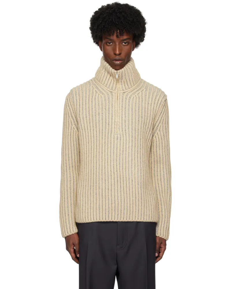 Ermenegildo Zegna Beige Oasi Cashmere Sweater Kn0