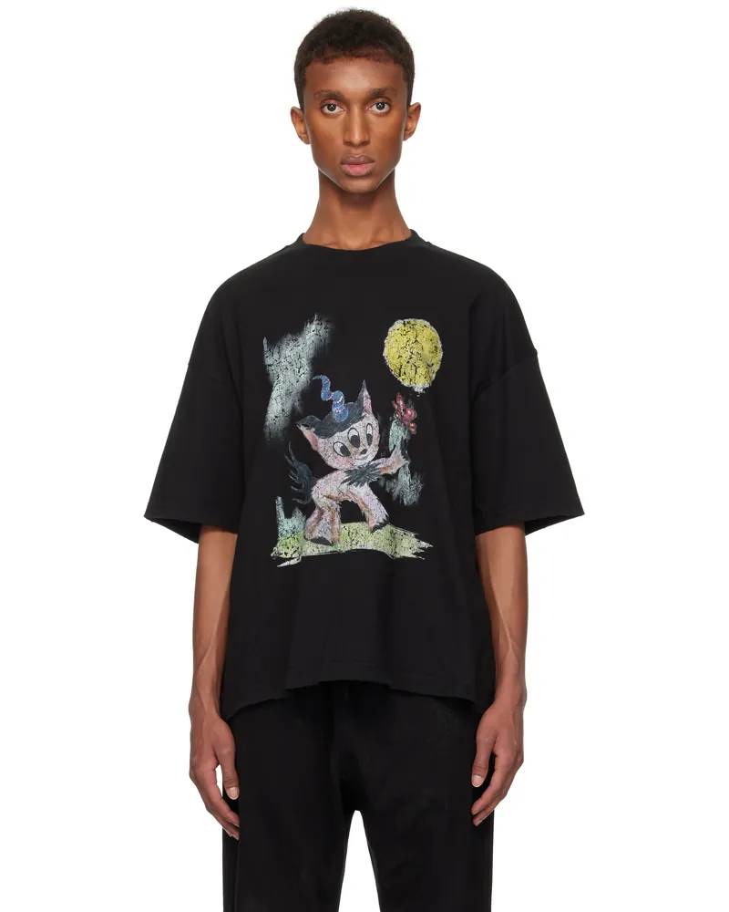 WE 11 DONE Black Monster Pony T-shirt