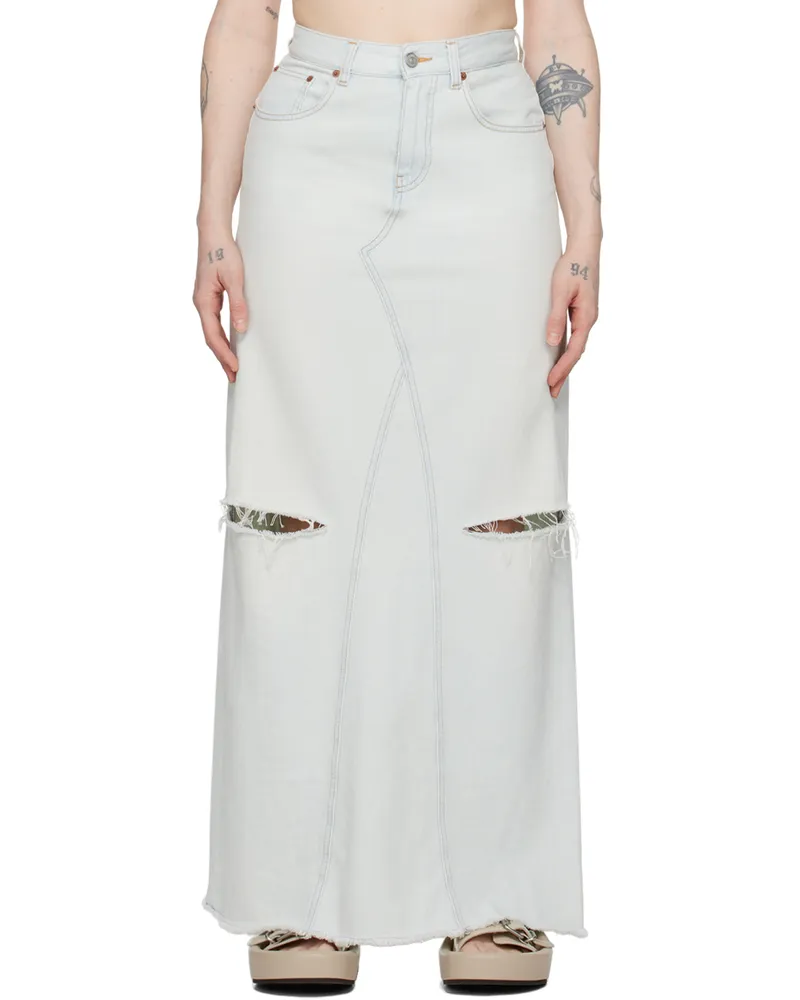 Maison Margiela Blue Five-Pocket Denim Maxi Skirt 992