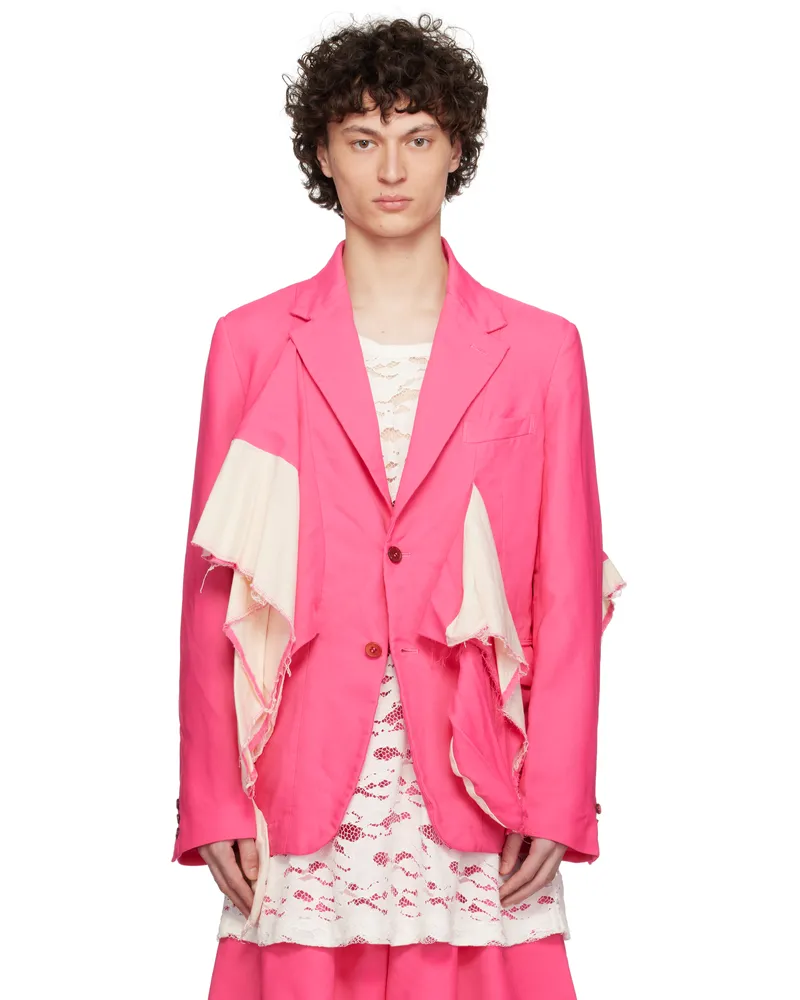 Comme des Garçons Pink Gabardine Medium Blazer Pink