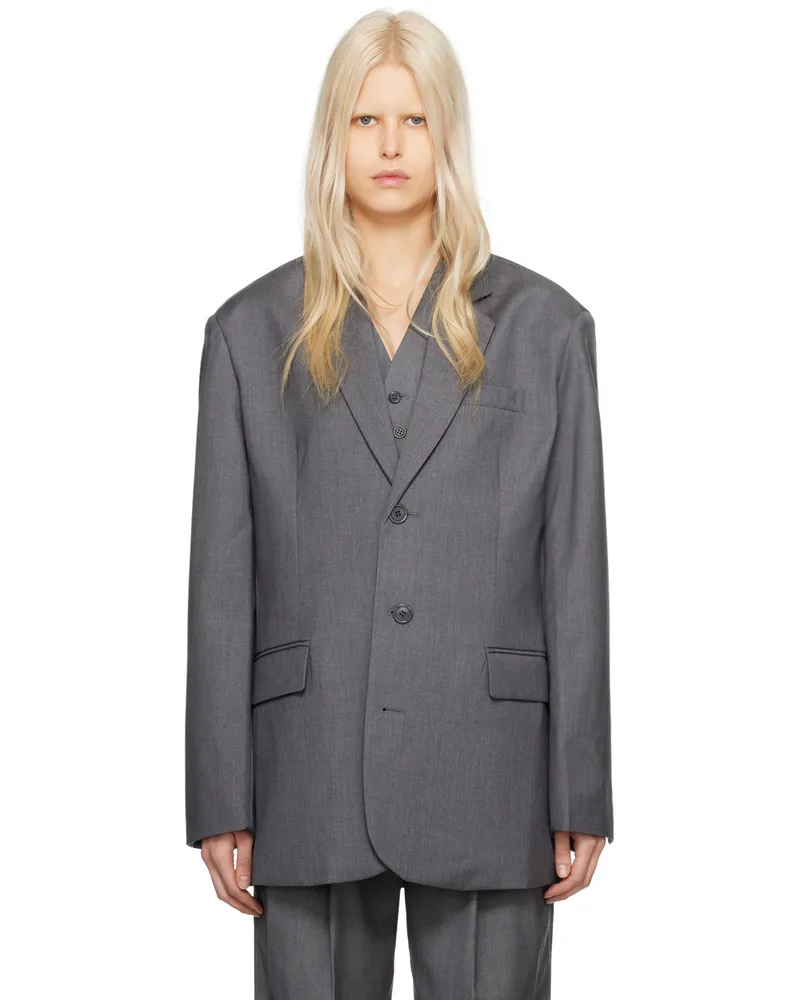 FRANKIE Shop Gray Gelso Blazer Dark