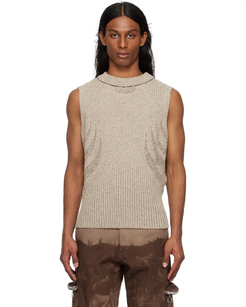 Charlie Constantinou Beige & Brown Knit Vest Beige