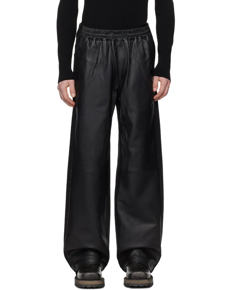 Diesel Black P-Ochs Leather Pants 9xx