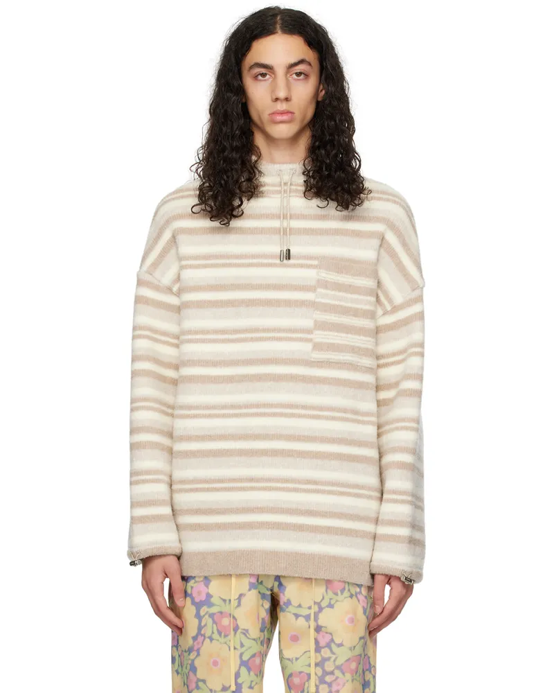 Jacquemus Brown & Off-White 'La Maille Carozzu' Hoodie Multi-white