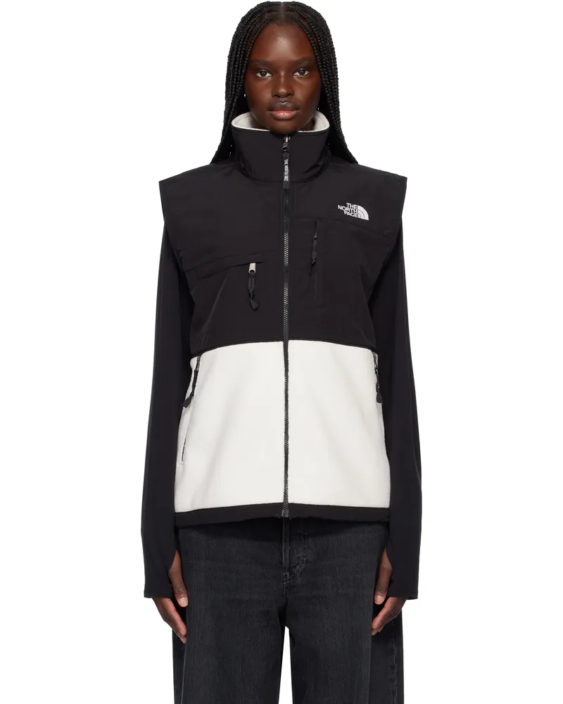 The North Face White & Black Retro Denali Vest Rou
