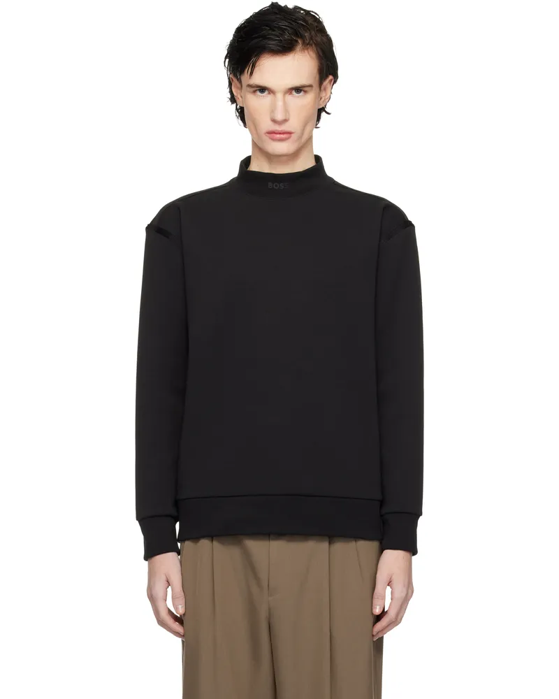 HUGO BOSS Black Mock Neck Sweatshirt 001-black