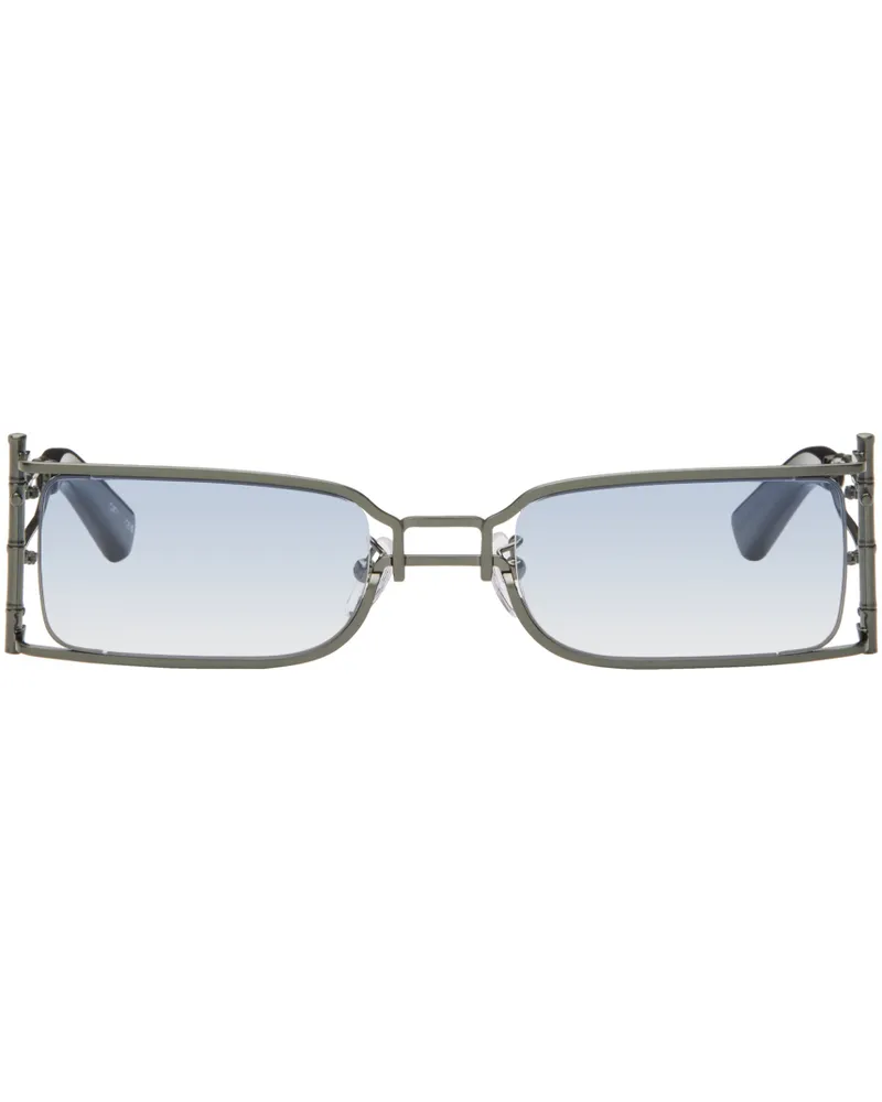 Feng Chen Wang SSENSE Exclusive Gunmetal Bamboo Sunglasses Dark