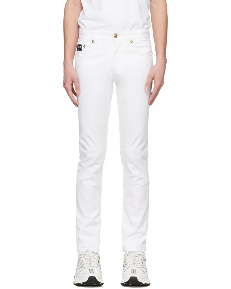 Versace Jeans White Slim-Fit Jeans Ewhite