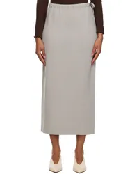 Deiji Studios Taupe 'The Tie Tube' Maxi Skirt Grey