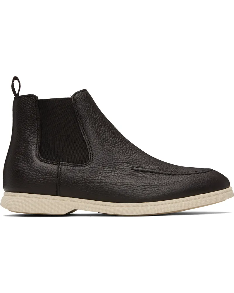 HUGO BOSS Brown Leather Chelsea Boots 202-dark