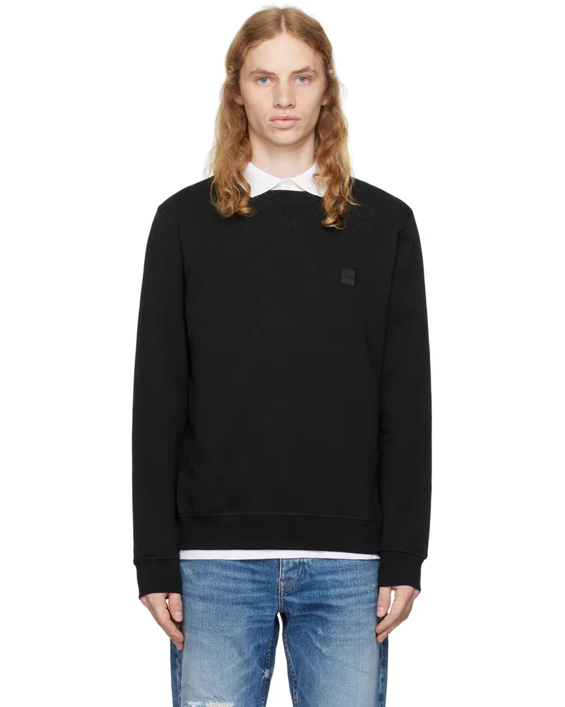 HUGO BOSS Black Logo Patch Sweatshirt 001-black