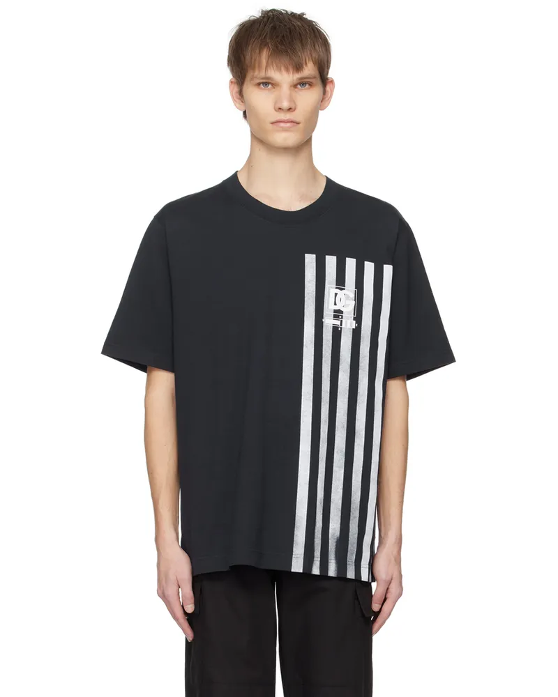 Dolce & Gabbana Black Graphic T-Shirt Blu