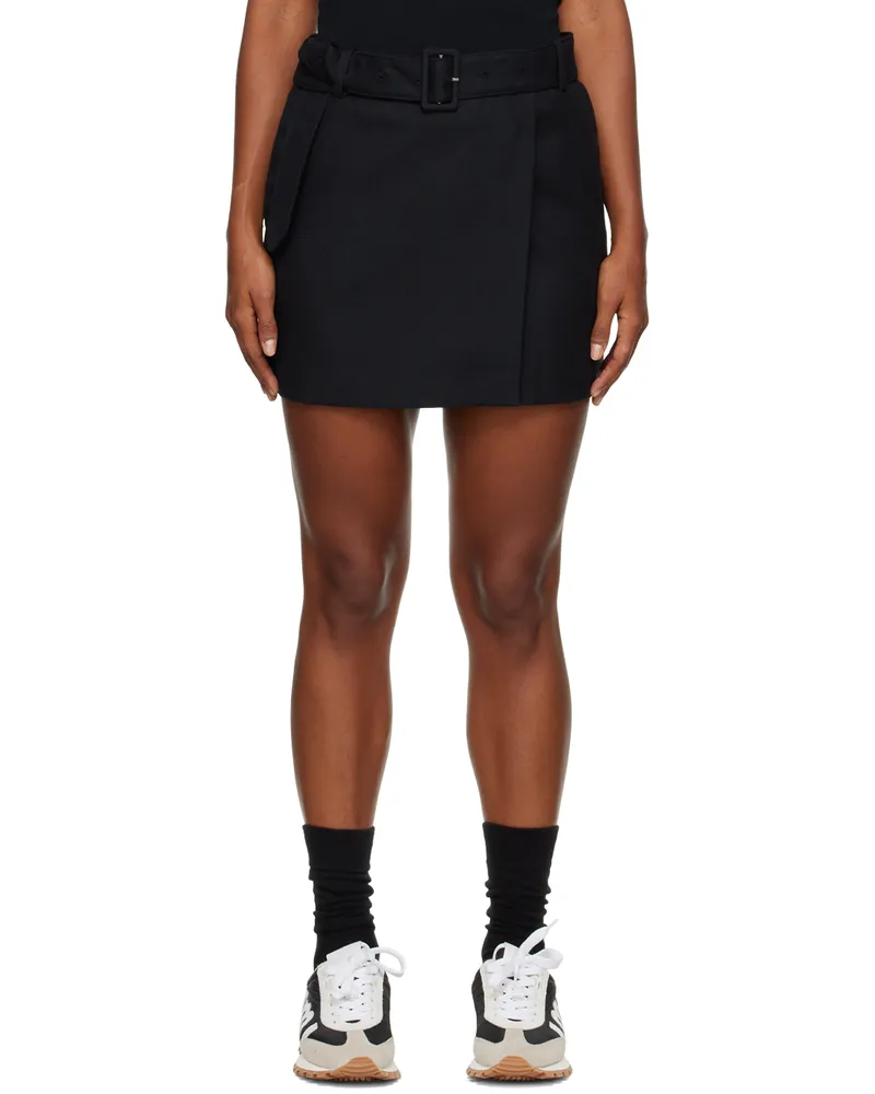 AMI Paris Black Belted Miniskirt 001
