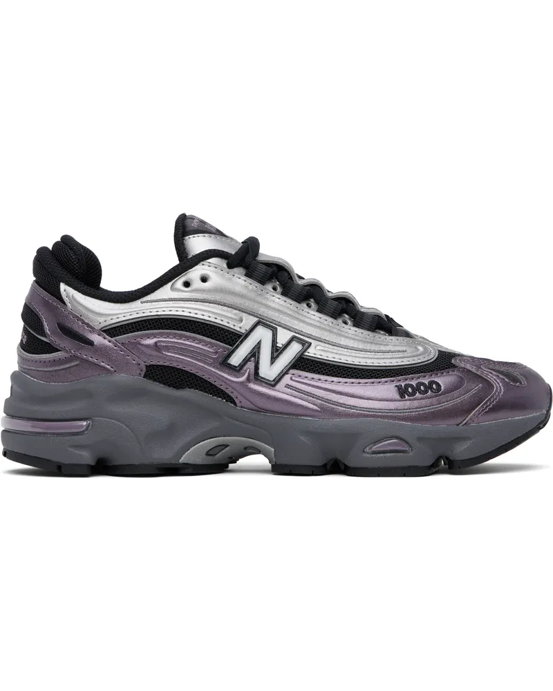 New Balance Silver & Purple 1000 Sneakers Dark