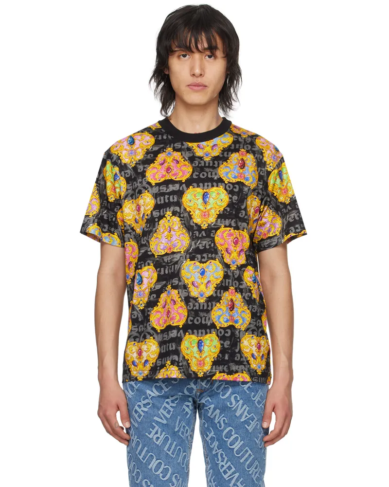Versace Jeans Black Printed T-Shirt Eg89