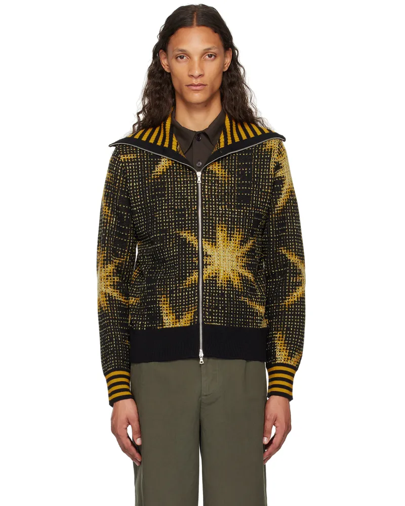 Dries van Noten Black & Yellow Zip Sweater 900