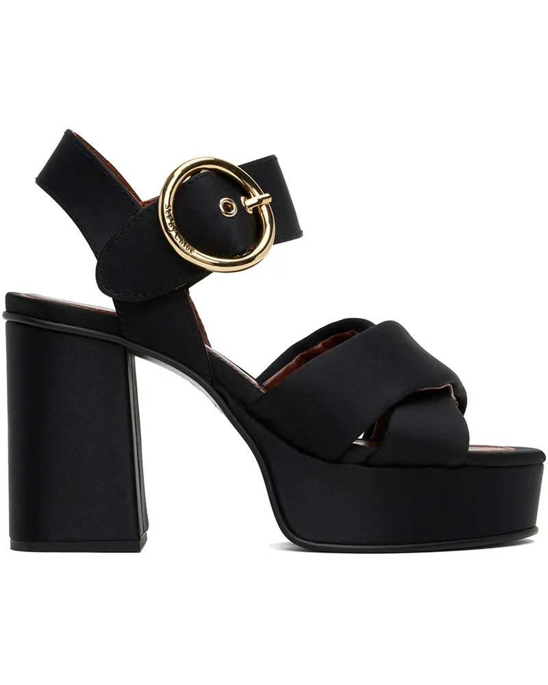 See by Chloé Black Lyna Heeled Sandals 999-black