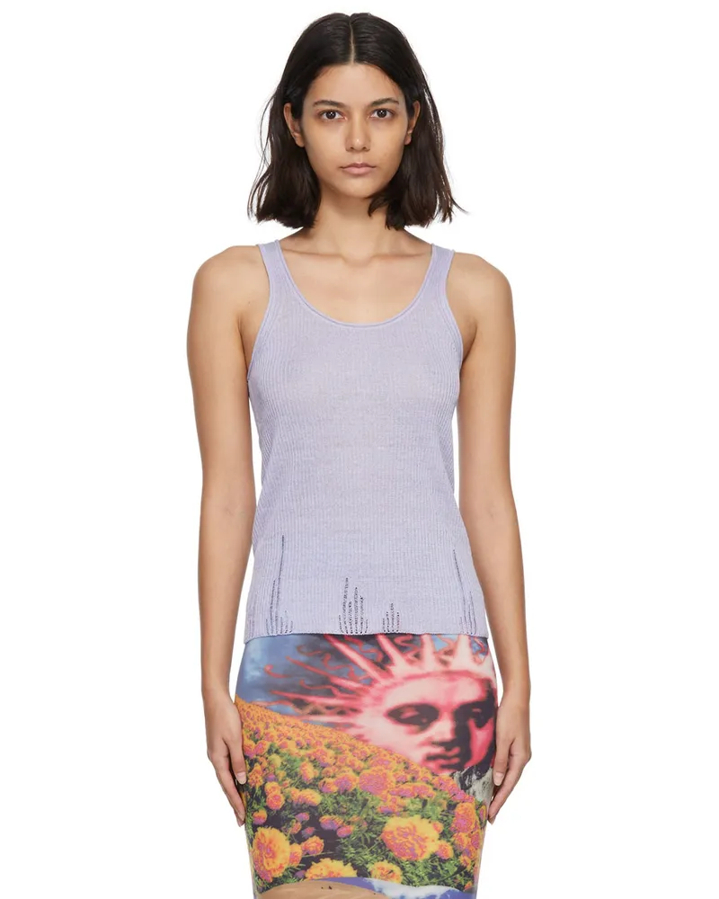 Acne Studios Purple Linen Rib Knit Tank Top Adi