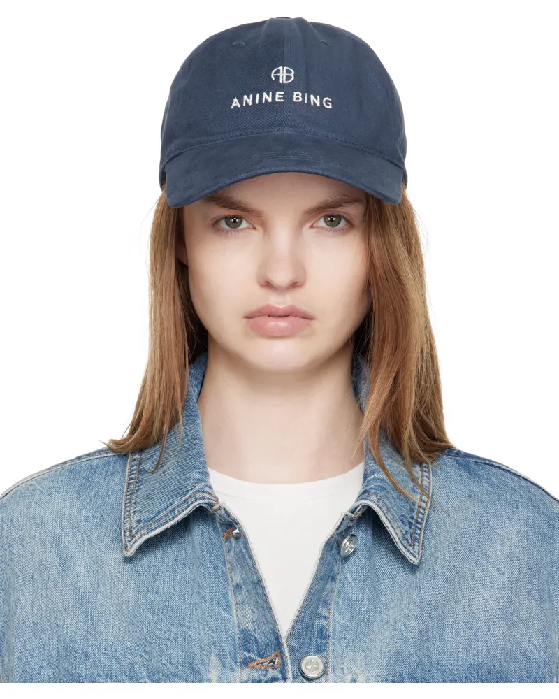 Anine Bing Navy Jeremy Baseball Cap Dark