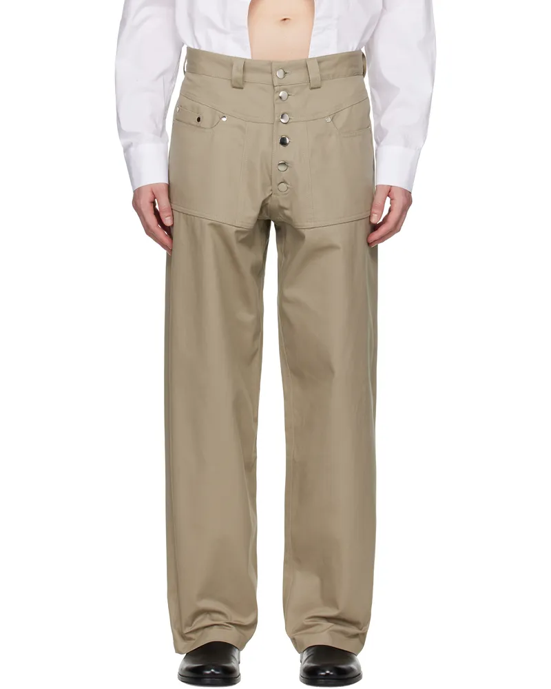 GmbH Beige Arun Trousers Khaki