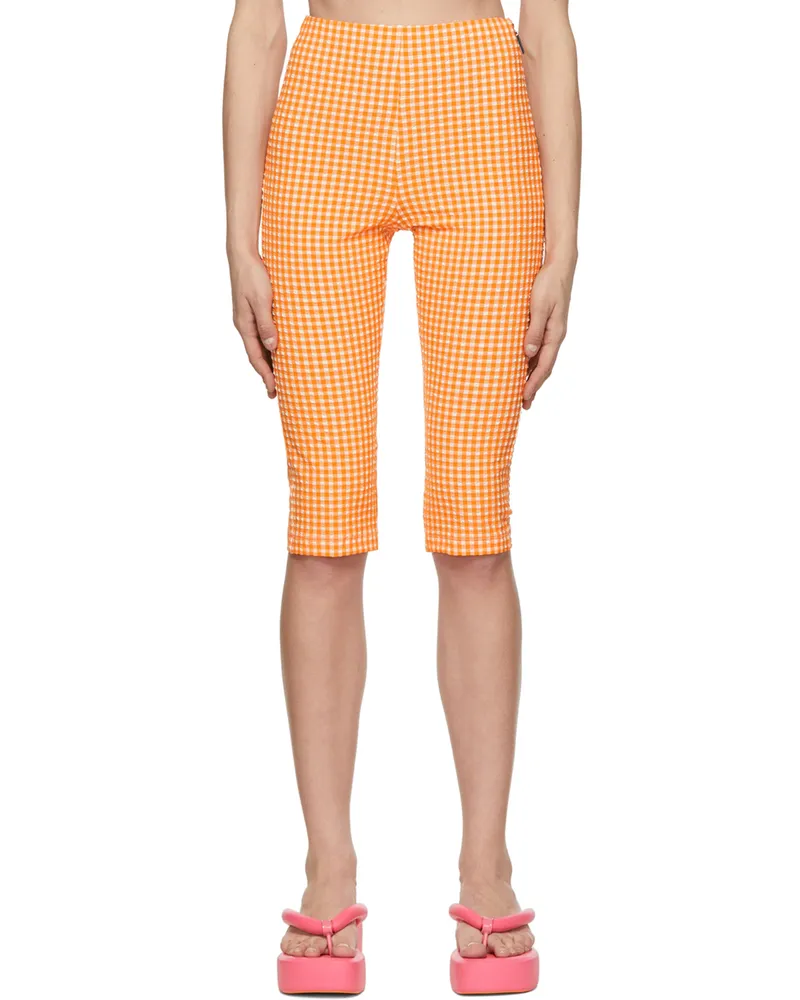 MSGM Orange Polyester Shorts 10
