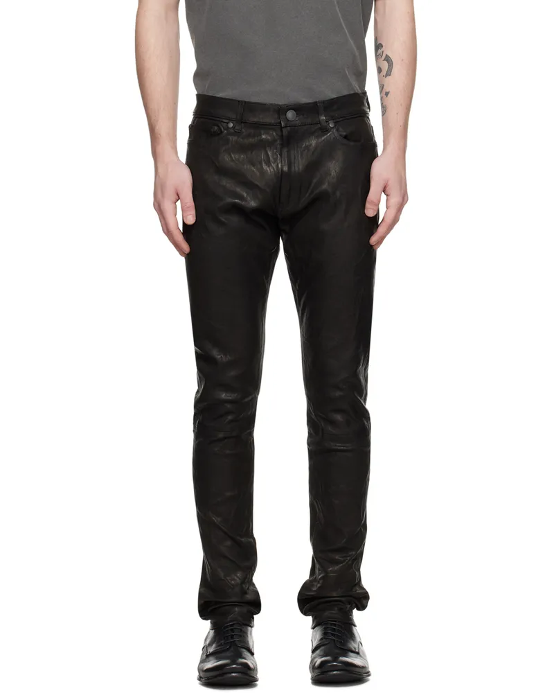 John Elliott + Co Black Cast 2 Leather Pants Black