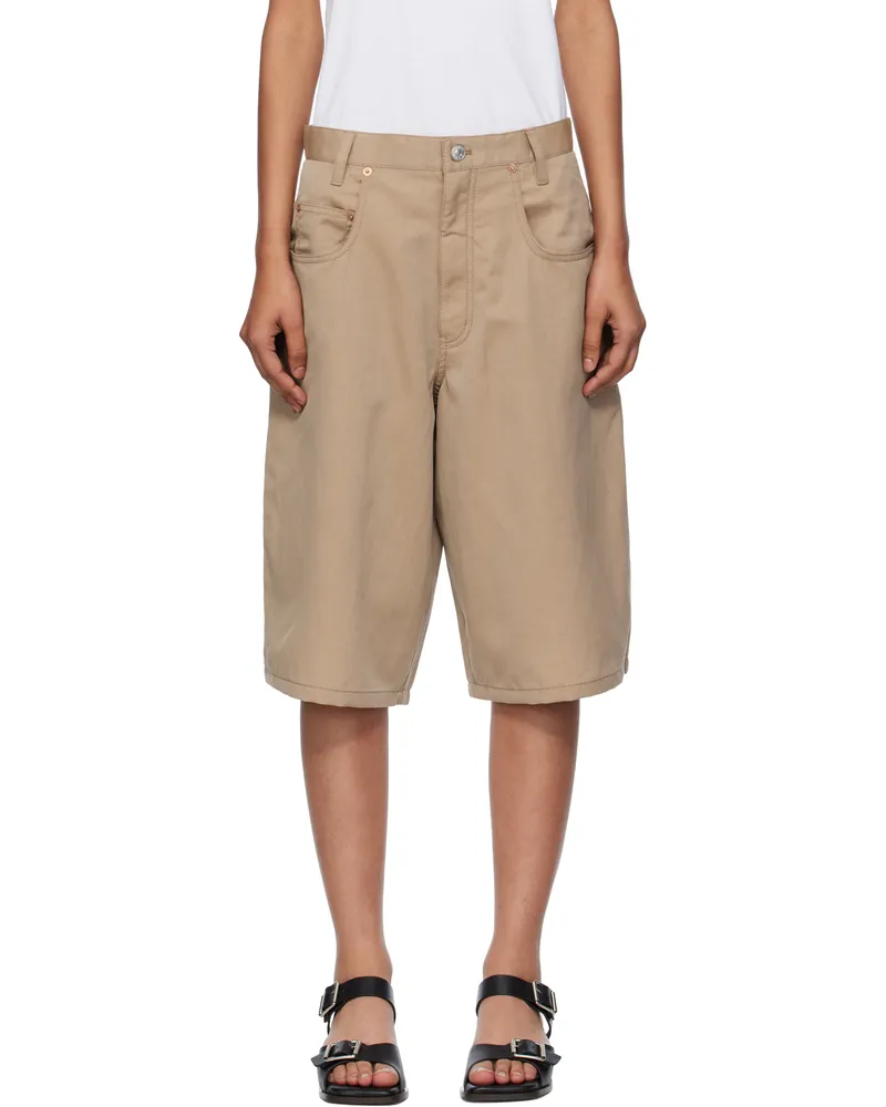 6397 Beige Baggy Shorts Sand