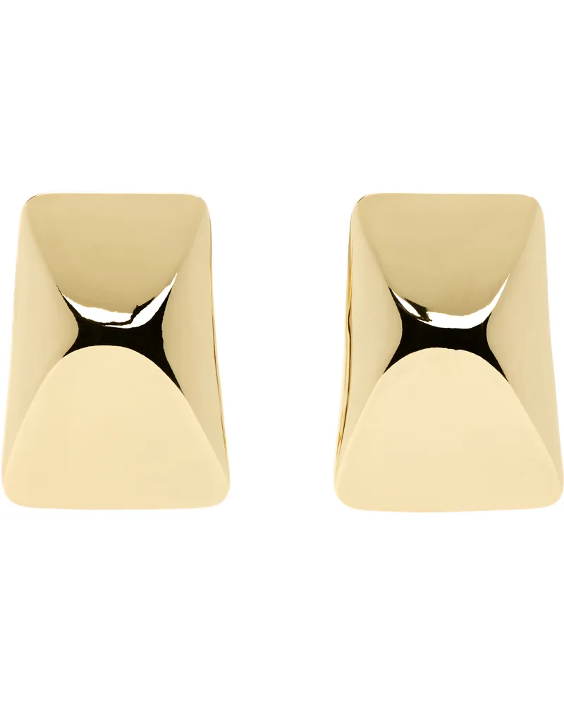 Anine Bing Gold Curved Rectangle Earrings Gold