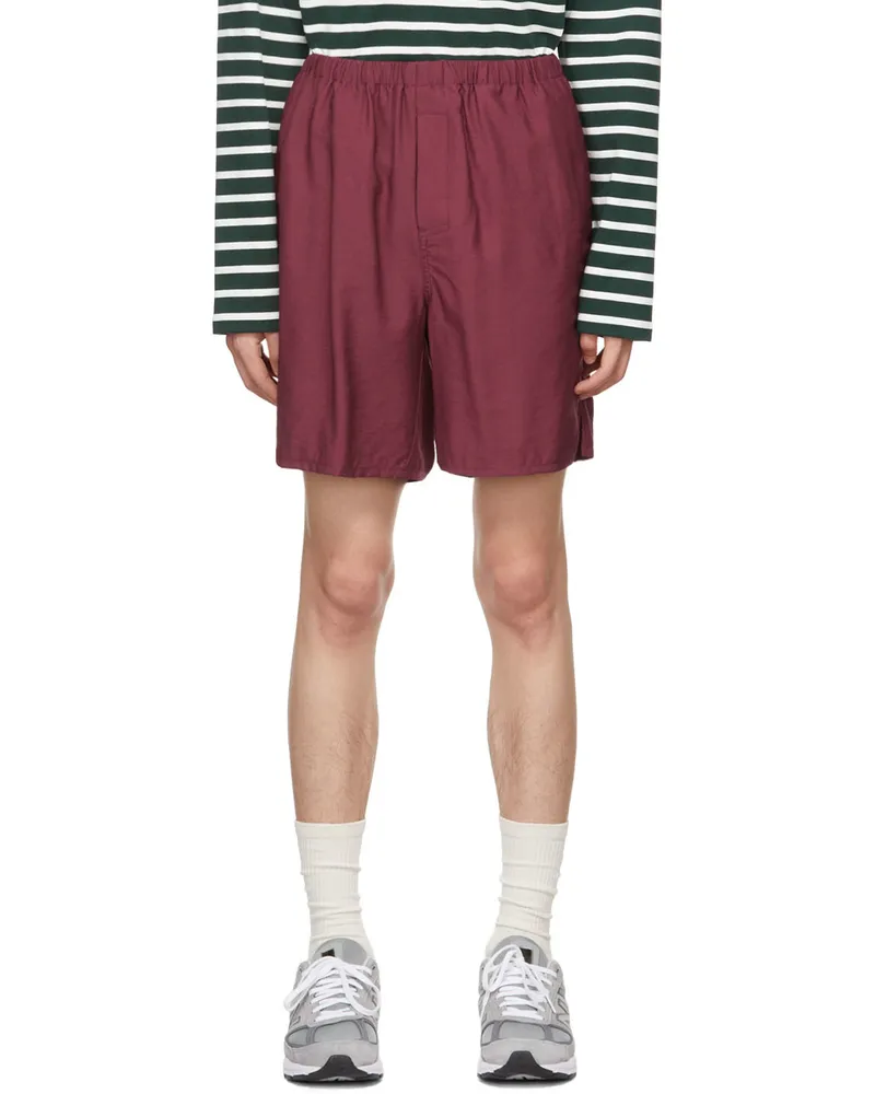 AMI Paris SSENSE Exclusive Burgundy Shorts Burgundy