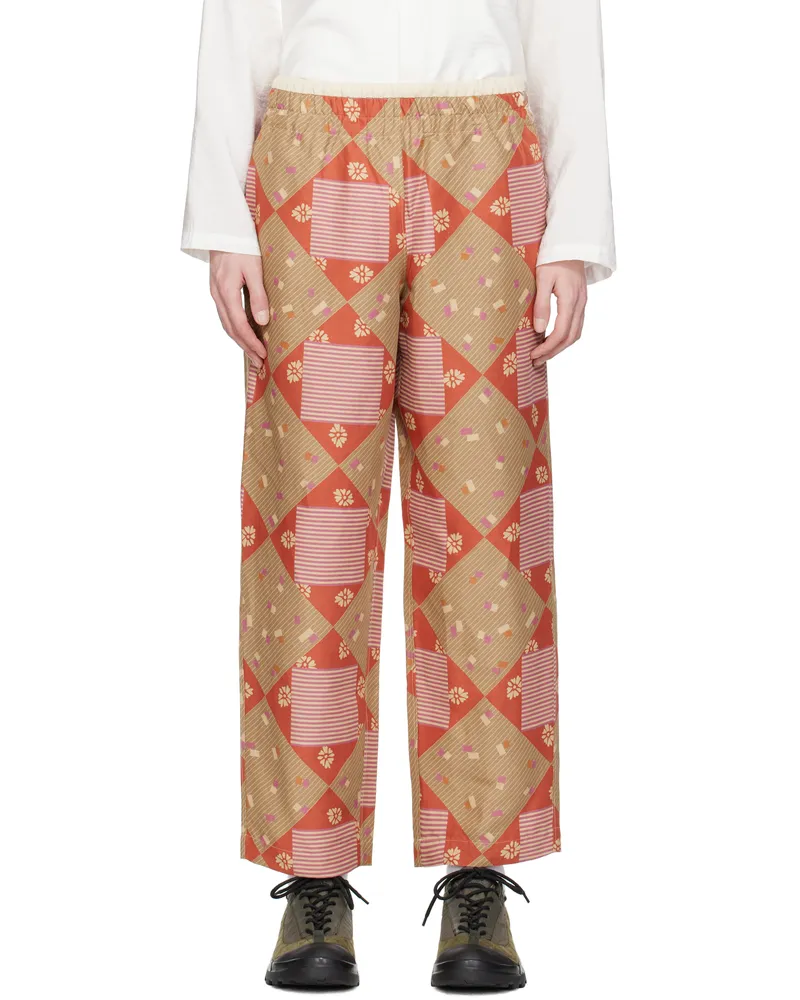 RANRA Multicolor Print Collector Trousers Red
