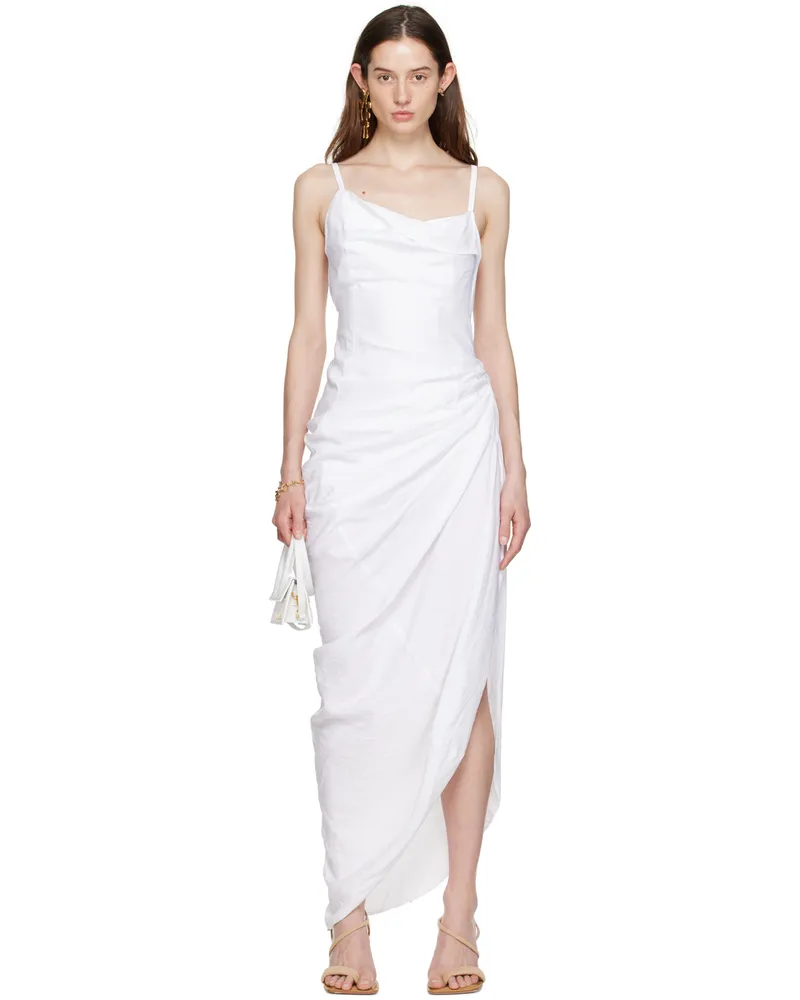 Jacquemus White Le Papier 'La Robe Saudade' Maxi Dress 100