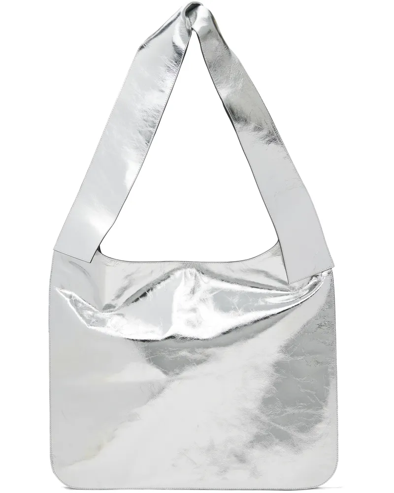WE 11 DONE Silver Knotted Bag Silver