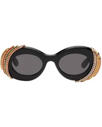 Loewe Black Paula's Ibiza Pavé Oval Sunglasses Shiny