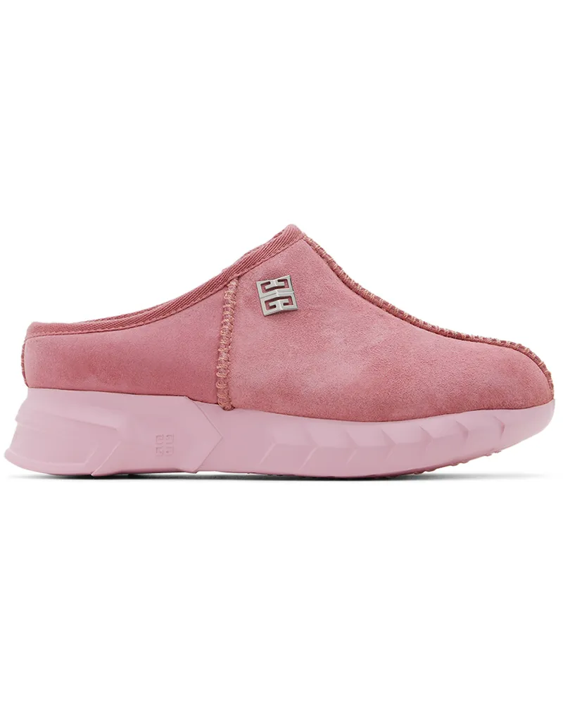 Givenchy Kids Pink Shearling Mules Marshmallow