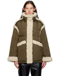 STAND Khaki Dorothy Faux-Shearling Down Jacket Deep