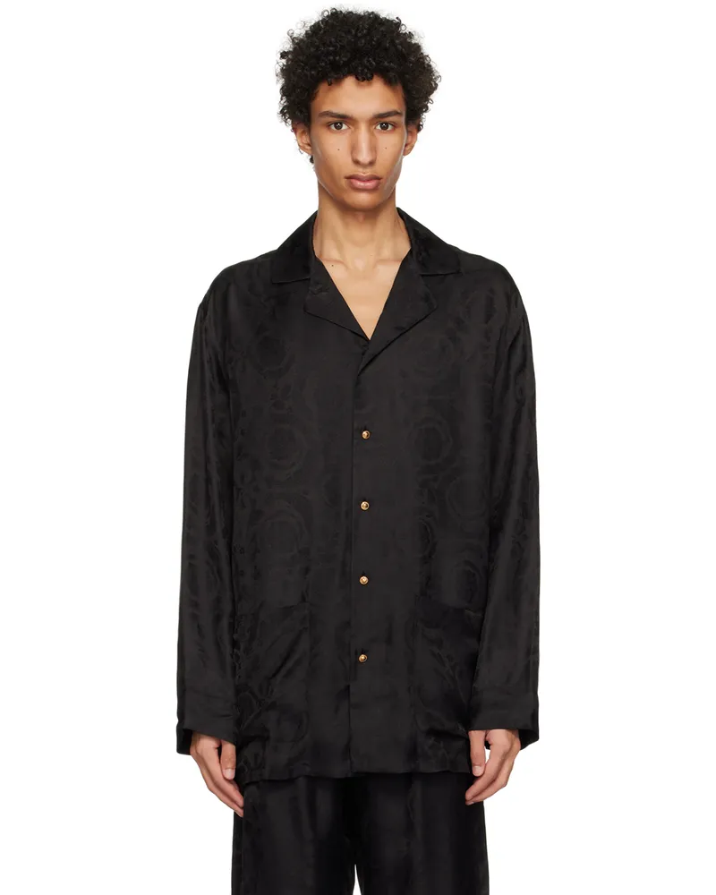 Versace Black Barocco Pyjama Shirt 5b050