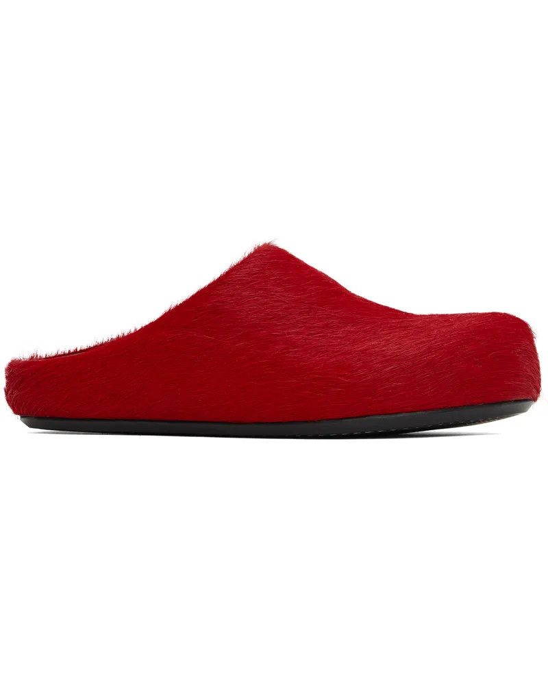 Marni Red Fussbett Sabot Slip-on Loafers 00r66