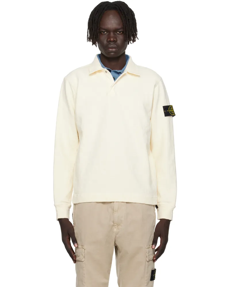 Stone Island Off-White 6100054 Vanisé Brushed Heavy Cotton Jersey Polo V0093