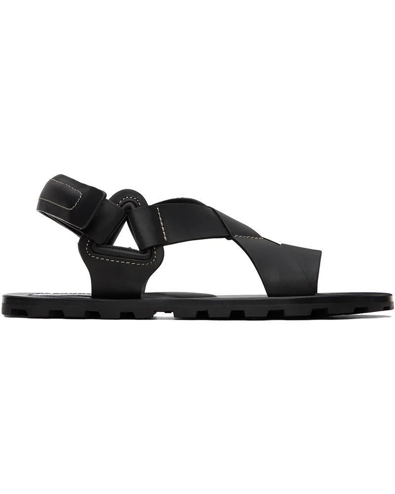 Jil Sander Black Strap Sandals Black