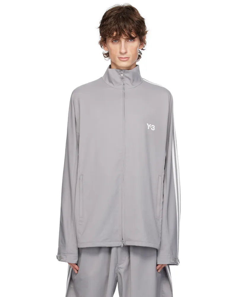 Y-3 Gray Refined Wool Track Jacket Grey