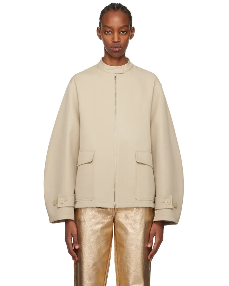 Ferragamo Beige Bungee-Style Jacket 002