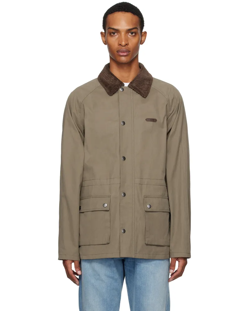 Moschino Khaki Cotton Diagonal Jacket Multi