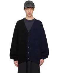 VETEMENTS Black & Navy Split Deconstructed Cardigan Black