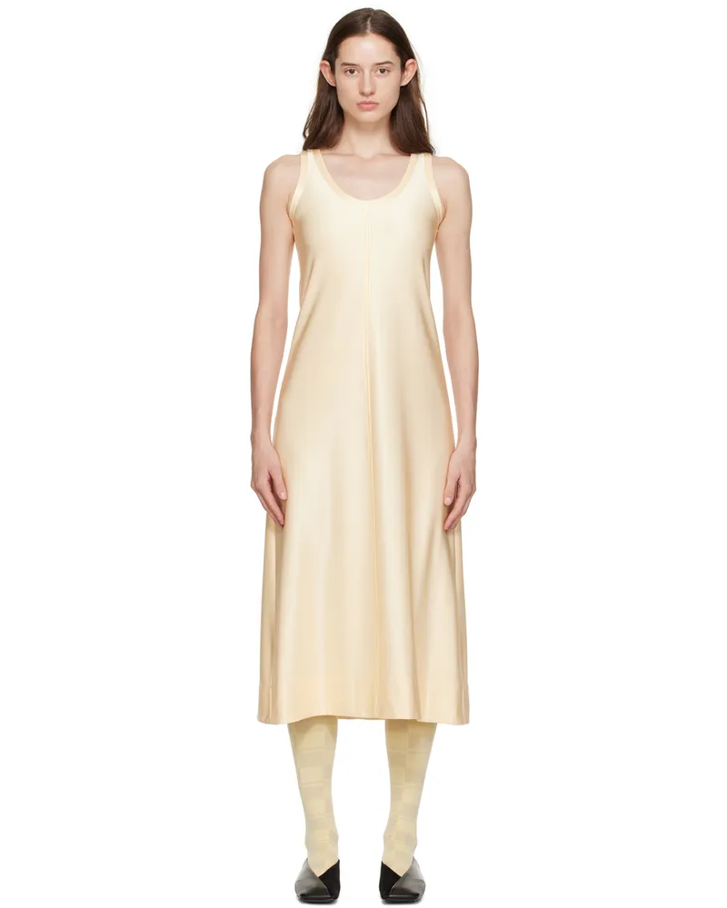 Jil Sander Beige Scoop Neck Midi Dress 266