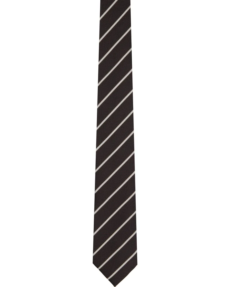 Tom Ford Brown Alternate Weave Regimental Tie Kb940coffee